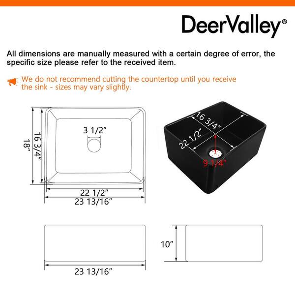 Have a question about DEERVALLEY Black Fireclay 24 in. L x