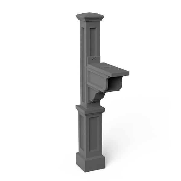Mayne Dover Decorative Polyethylene Mailbox Post, Graphite Grey