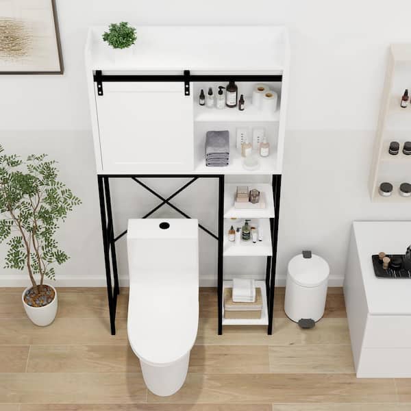 Toilet Cabinet 32 in. W x 12 in. D x 65 in. H Bathroom