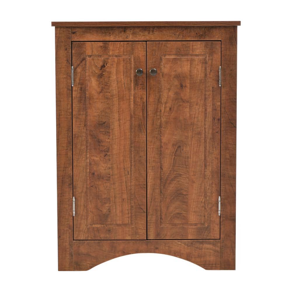 Triangle 17.20 in. W x 17.20 in. D x 31.50 in. H Brown Linen Cabinet, Bathroom Storage Cabinet with Adjustable Shelves price history on PriceWatchPro