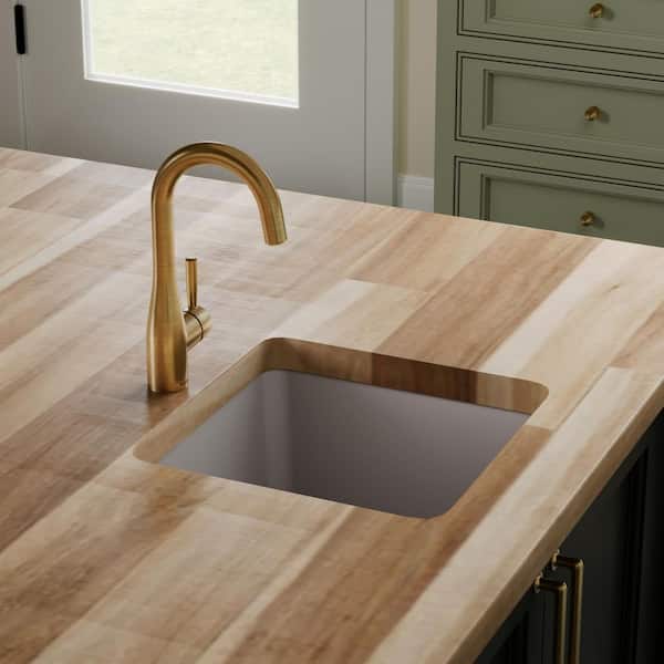 Karran Gray Quartz 17 in. Undermount Bar Sink QU-690-GR - The Home