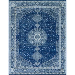 Bromley Midnight Navy Blue 8 ft. x 10 ft. Area Rug