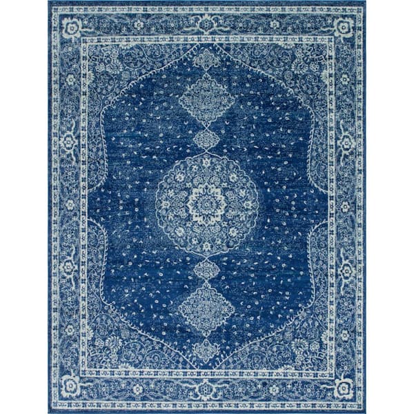 Unique Loom Bromley Midnight Navy Blue 8 ft. x 10 ft. Area Rug