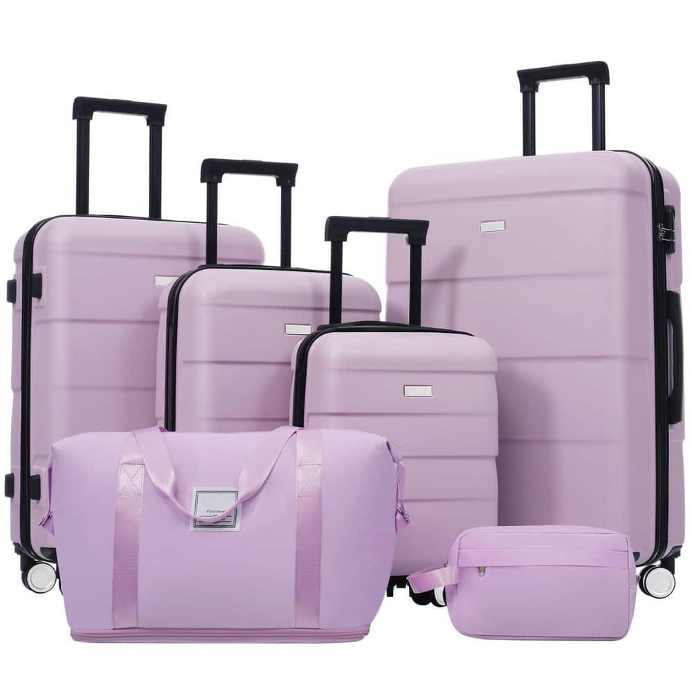 LIVACA 6-Piece Lightweight ABS Plastic Hardshell Luggage Set with