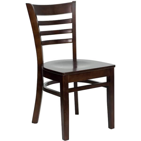 Flash Furniture Hercules Walnut Wood Seat/Walnut Wood Frame Side Chair
