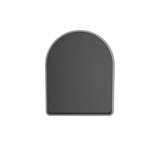 24 in. W x 30 in. H Arched Solid Surface Framed Wall Mount Bathroom Vanity Mirror in Matte White