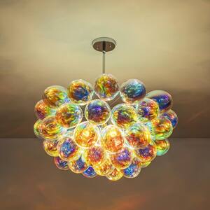 Nora 4-Light Colorful Modern Dimmable Sphere Glass Globe Bubble Gorgeous Chandelier