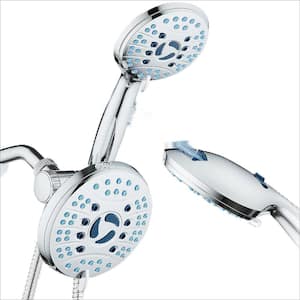 3-Way Shower Head Combo 8-Spray Wall Mount Handheld Shower Head 2.5 GPM in ‎All-Chrome