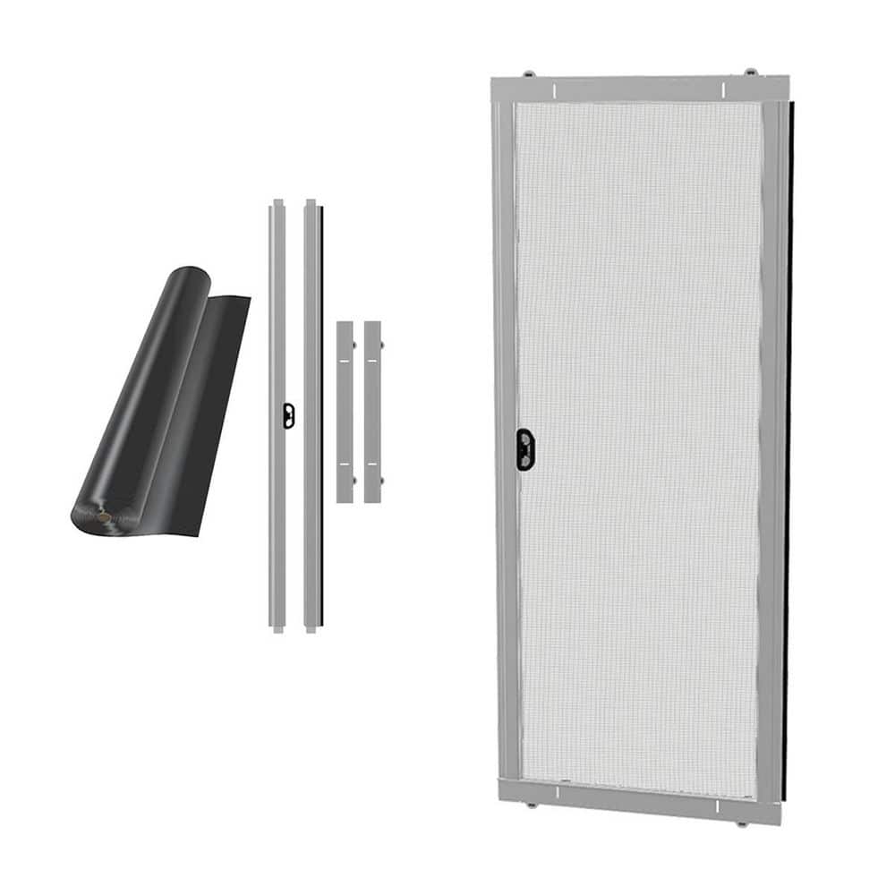 RITESCREEN Ready-to-Assemble 36 in. x 80 in. White Aluminum Sliding Screen Door Replacement