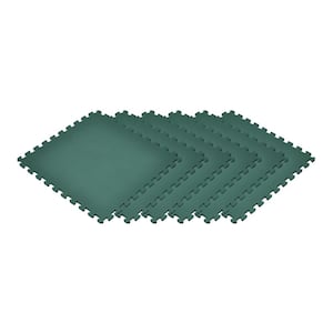 Dark Green 24 in. x 24 in. x 0.47 in. Foam Interlocking Floor Mat (6-Pack)