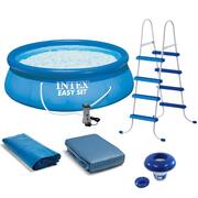 Easy Set 15 ft. Round 48 in. Deep Above Ground Pool Inflatable Pool with Ladder, Pump and Hydrotools Chlorine Dispenser