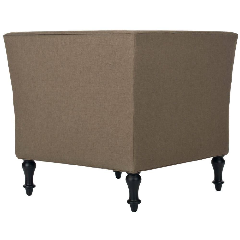 Olive Tufted Linen Polyester Accent Chair with Spindle Legs