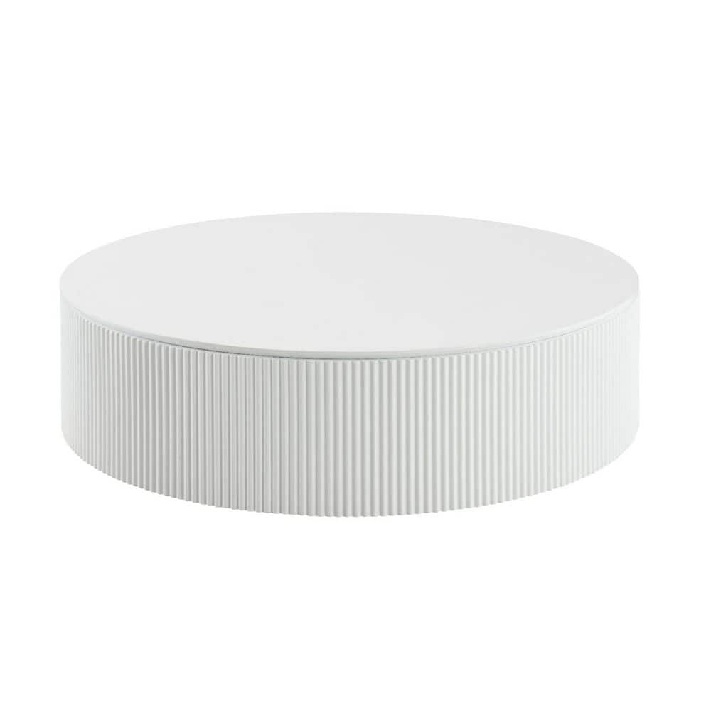 "47"" White Wood Round Drum Coffee Table" price history on PriceWatchPro