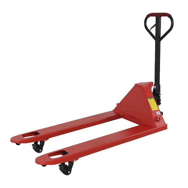 5,500 lbs. Load Capacity Red Manual Pallet Jack Nylon Wheels Pallet Truck with 48 x 27 in. Fork