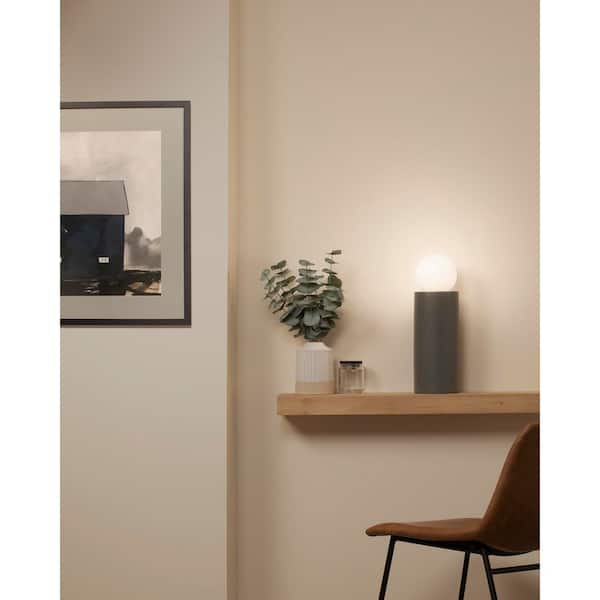 Pillar 16.5 in. Pewter Green Ceramic Table Lamp