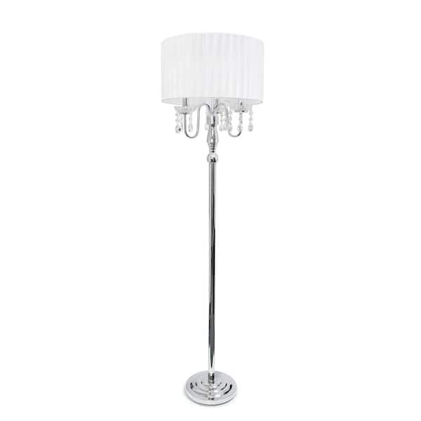 Elegant Designs Crystal Palace 61 5 In, Droplet Floor Lamp