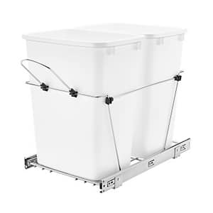 Double 35-Qt Kitchen Cabinet Pullout Waste Container
