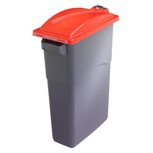 RTS Home Accents EcoSort Secure Red Trash Can Recycling Lid