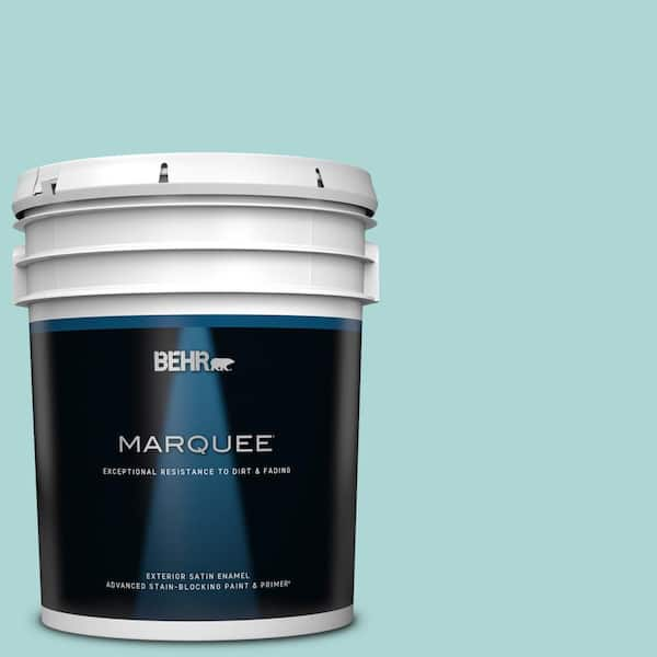 BEHR MARQUEE 5 gal. #T12-19 Sugar Pool Satin Enamel Exterior Paint & Primer