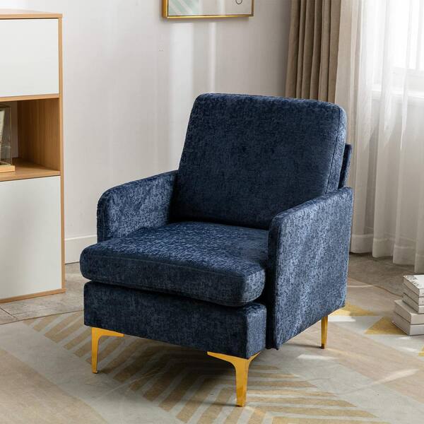 blue single armchair