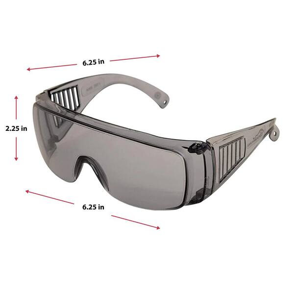BISON LIFE Gray Diamont Vented Over Glasses, Anti-Scratch