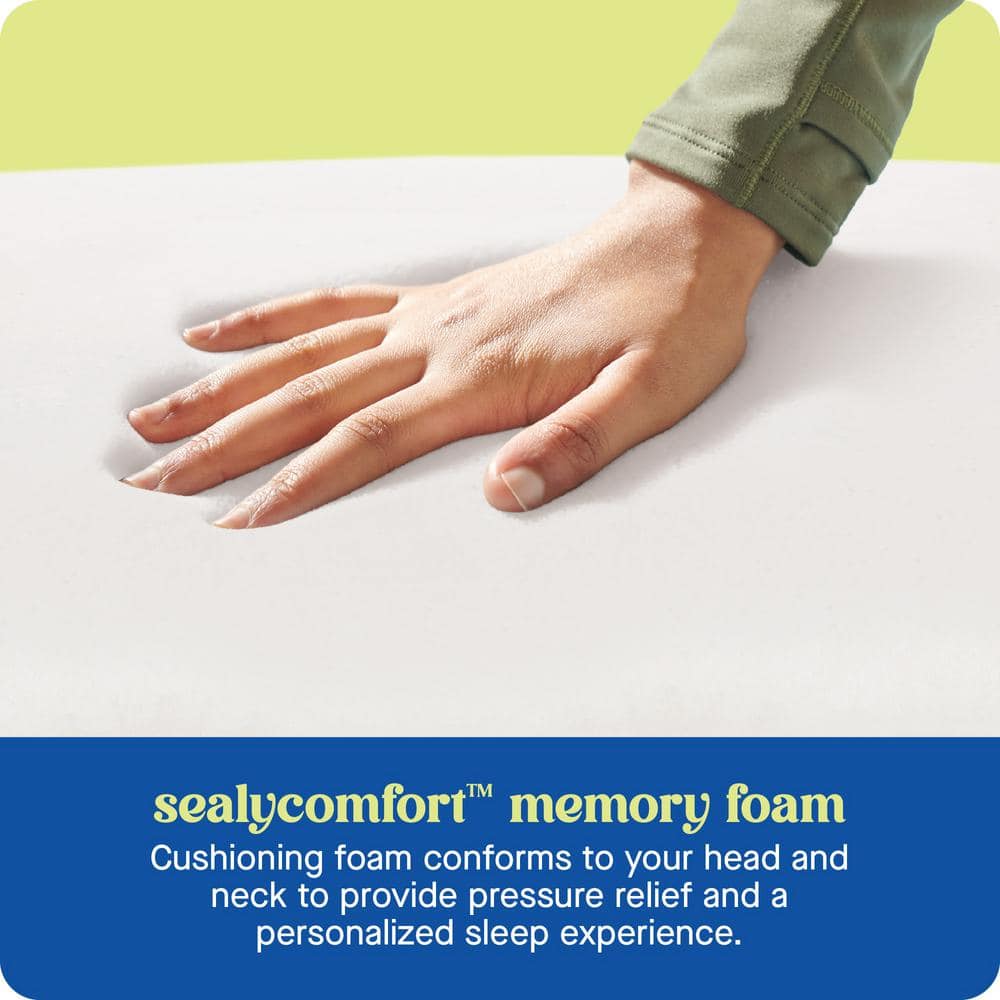 White Contour Memory Foam Pillow with Cooling Cover