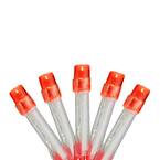15 Battery Operated Orange LED Mini Christmas Lights - 4.8 ft. Red Wire