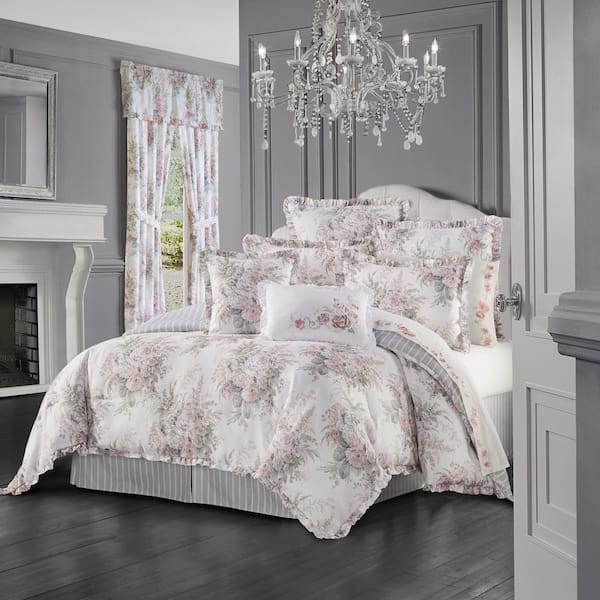J QUEEN NEW YORK INC Estelle Blush Polyester King 4-Piece Comforter Set