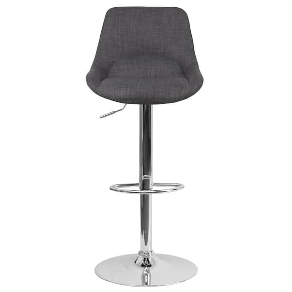 Carnegy Avenue 44.5 in. Dark Gray Fabric Adjustable Bar Stool CGACH