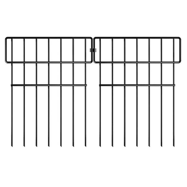17 in. Metal Decorative Garden Fence No Dig 27 Ft Long Rustproof Outdoor Barrier for Dogs Small Pets Landscape Lawn