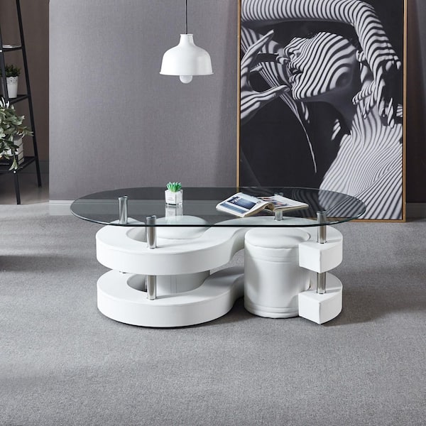 Glass table with online stools