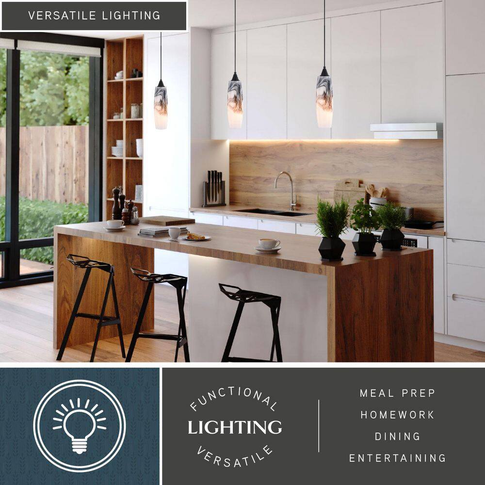 Milano Oil Rubbed Bronze Mini Pendant Light with Hand-Blown Glass