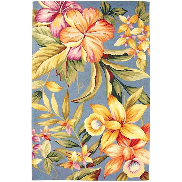 SAFAVIEH Chelsea Blue 9 ft. x 12 ft. Floral Area Rug