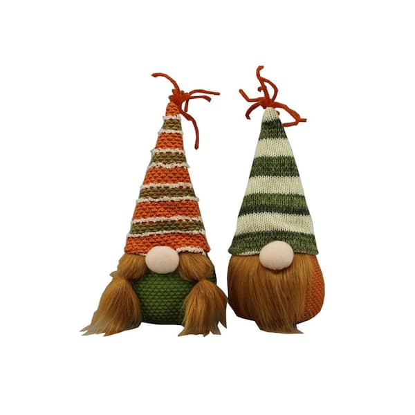 ADMIRED BY NATURE 6 in. Gnome Plush Ornament Home Decor (Set of 2)