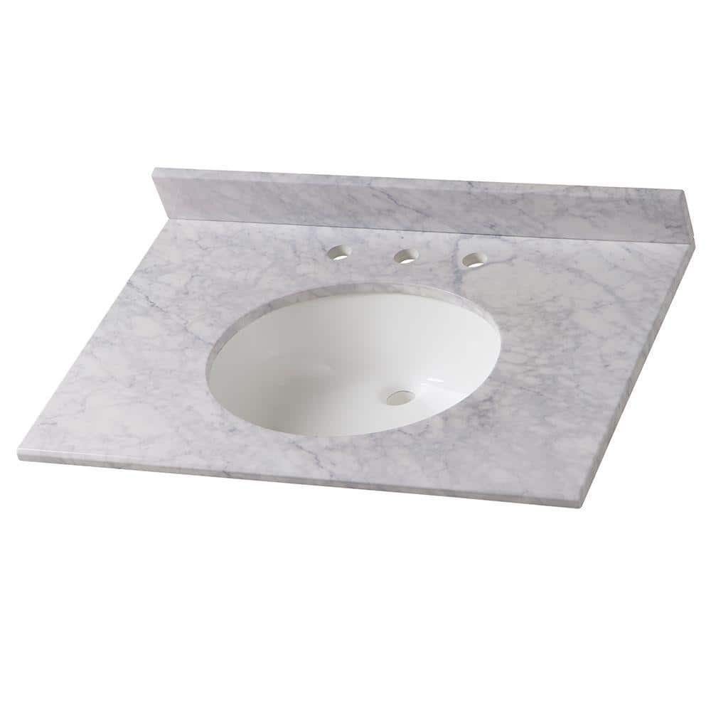 Home Decorators Collection 31 In W Stone Effects Vanity Top In Carrera Seb3122com Ce The Home Depot