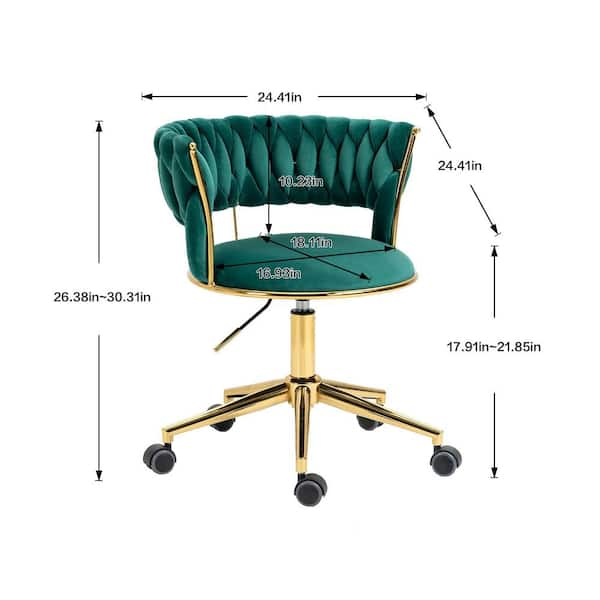 Emerald Velvet Morden Swivel Height Adjustable Task Chair HFHDSN