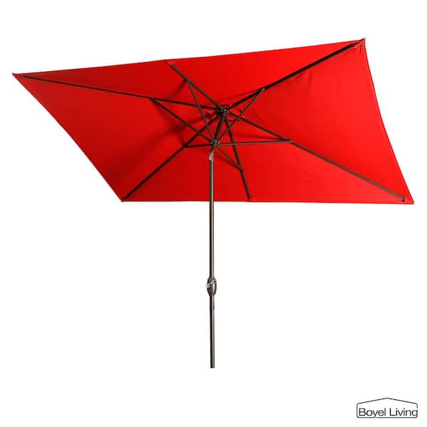 Boyel Living 10 ft. Aluminum Market Features UV Resistant Patio Umbrella with Tilt and Crank（Red）
