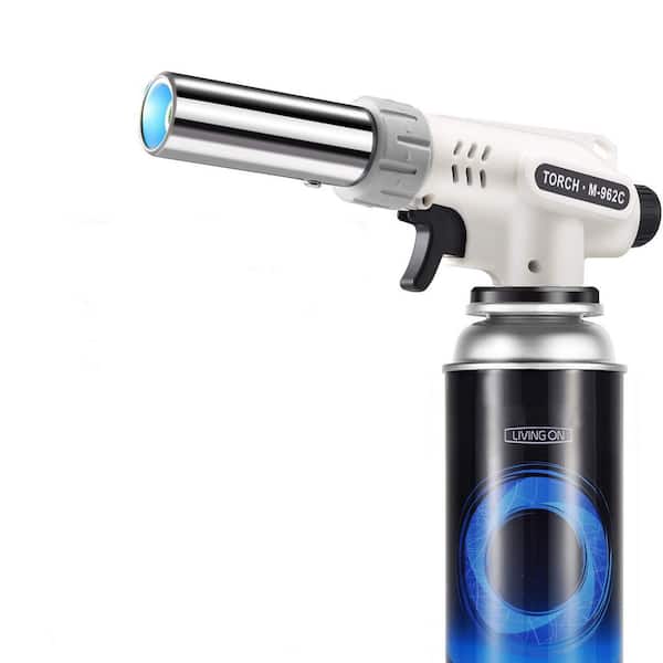 Butane Gas Culinary Torch Adjustable Flame Stainless Steel Cooking Blow Torch Head for Creme Brulee BBQ Baking