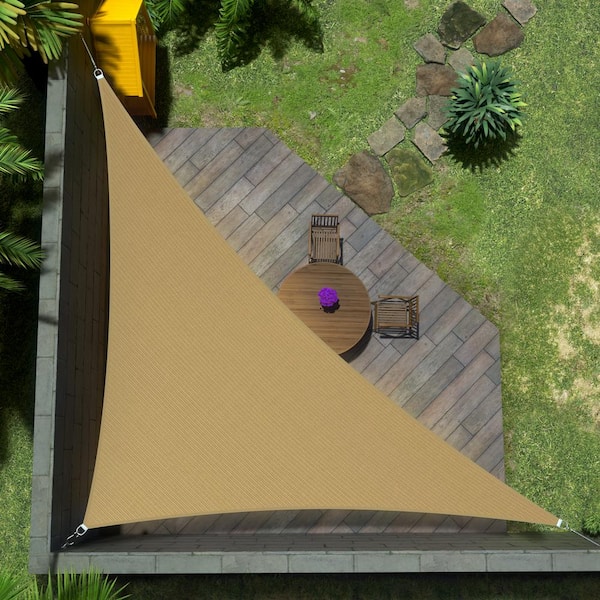 19.8 ft. x 14 ft. x 14 ft. Sand Beige Right Triangle Shade Sail