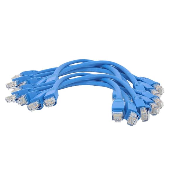 1 ft. Cat 6A 10 Gb UTP Ethernet Patch (24-AWG) Cable (Blue) 10-Pack
