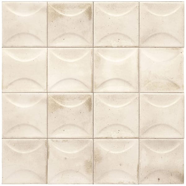 Apollo Tile Antiek White 3.94 in. x 3.94 in. Glossy Ceramic Square Deco Wall Tile (5.39 sq. ft./case) (50-pack)