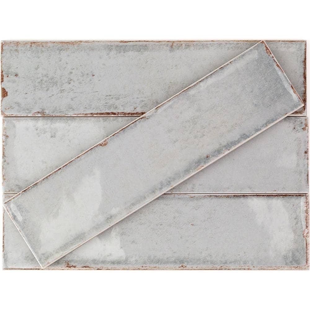 Citadel Polished Gray Ceramic Subway Wall Tile 3x12