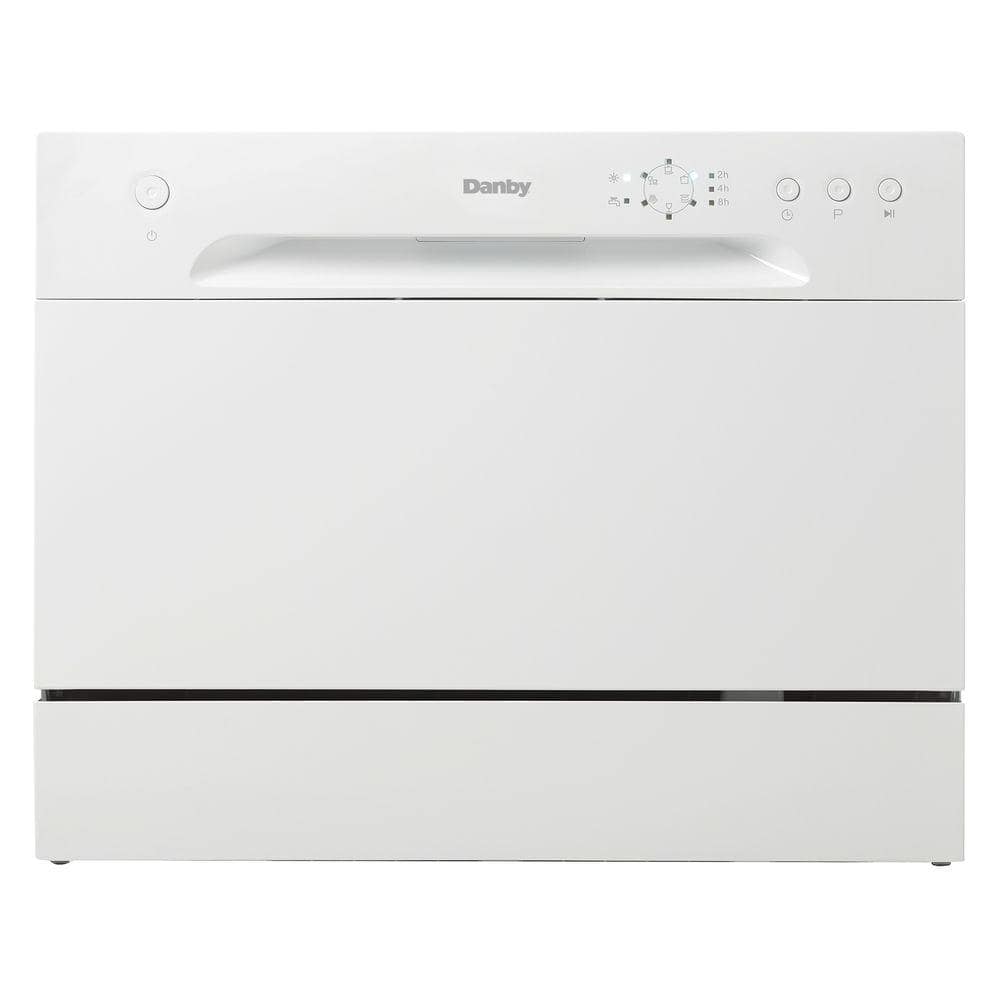 Jeremy Cass Portable Dishwasher Countertop, 5 Washing Programs, Leak Proof, Compact Dishwasher with 5L Water Tank for Apartments, white-X003