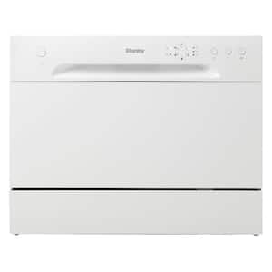 24 in. White CounterTop Front Control Dishwasher with 6-Cycles, 6 Place Settings Capacity