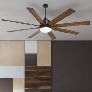 Slipstream 65 in. Integrated LED Indoor/Outdoor Coal and Distressed Koa Ceiling Fan with Light and Remote Control