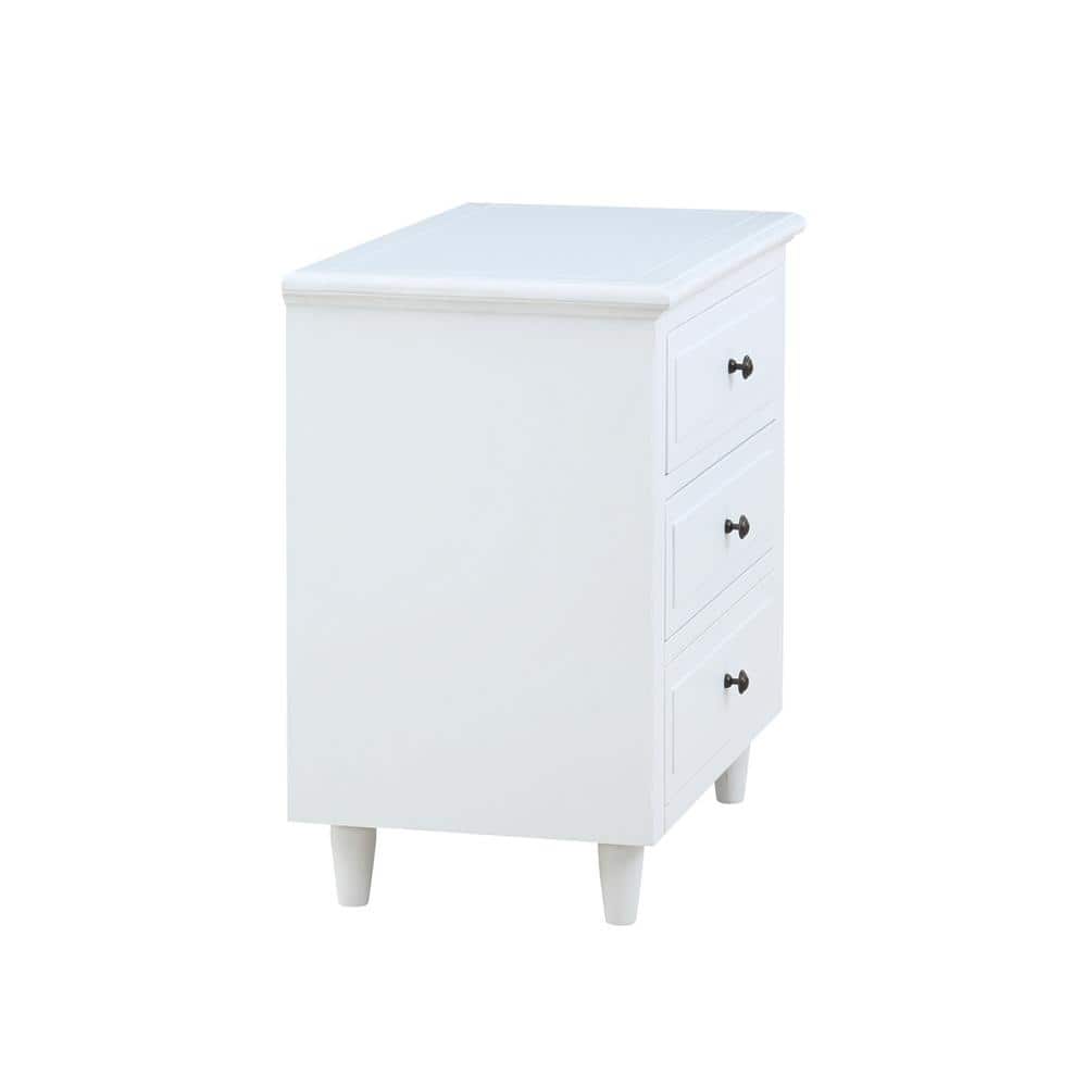 Modern Black 3-Drawer Exquisite Solid Wood Cabinet Nightstand(28.1 in. H x 27.9 in. W x 16.9 in. D) - thumbnail 8