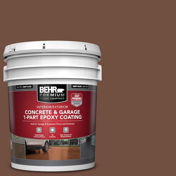 BEHR PREMIUM 5 gal. #N160-7 Brown Velvet Self-Priming 1-Part Epoxy Satin Interior/Exterior Concrete and Garage Floor Paint