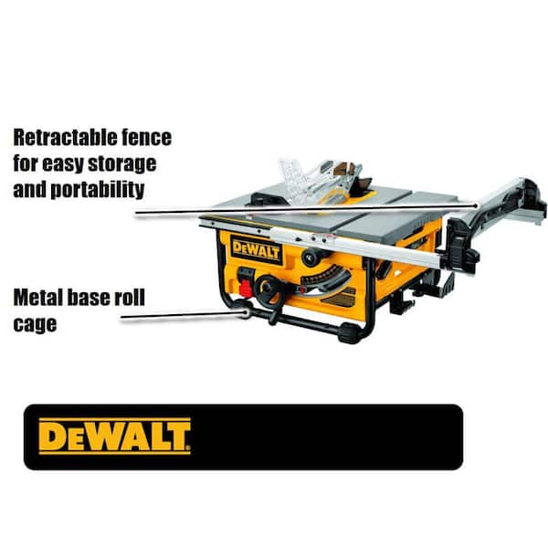 DEWALT 15 Amp Corded 10 in. Compact Job Site Table Saw with Modular Guarding System DW745 - The Home Depot