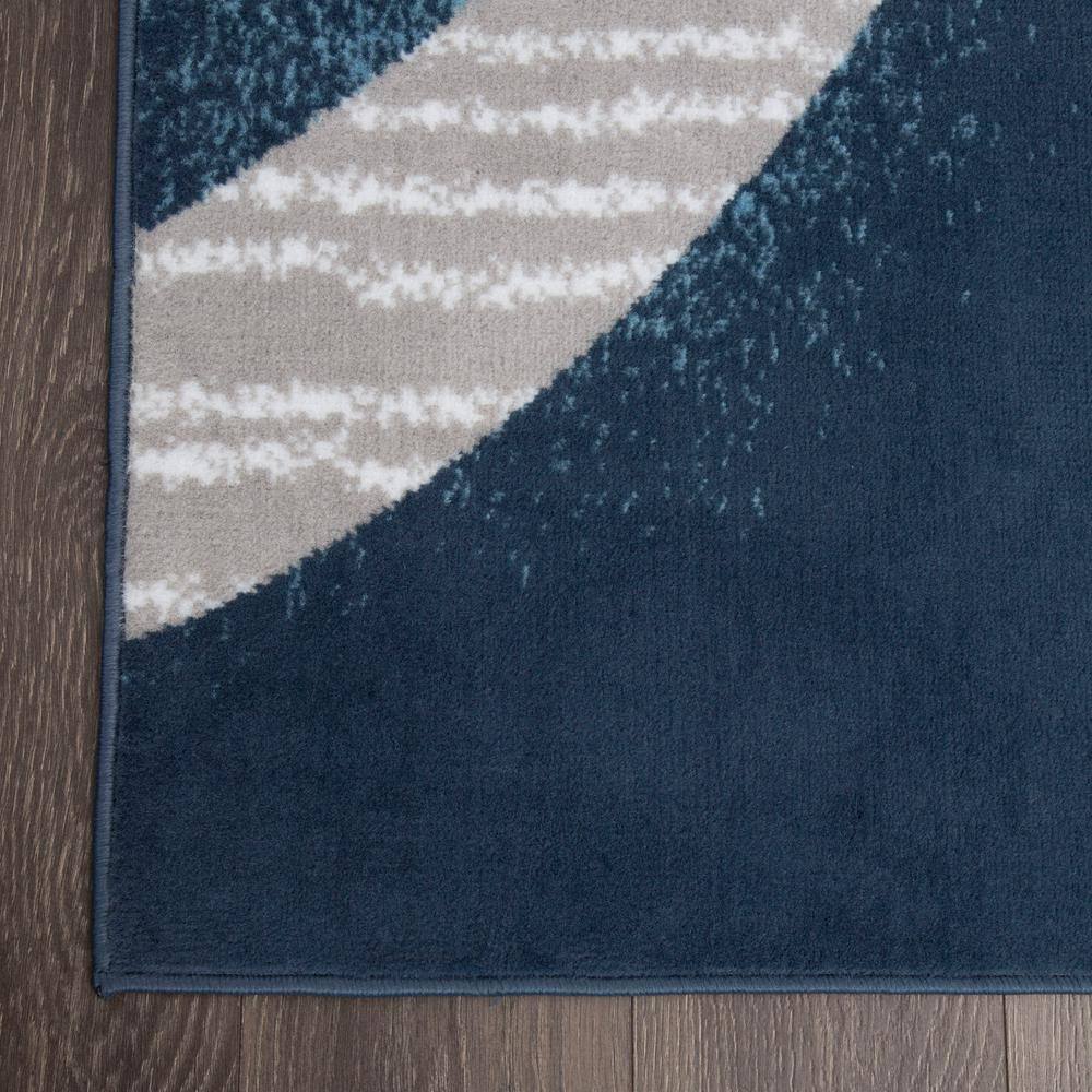 Gray and Blue Geometric Rectangular Area Rug