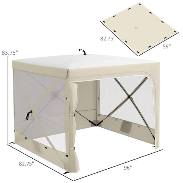 Outsunny 7 ft. x 8 ft. White Pop Up Canopy Tent 84C-506V00WT - The